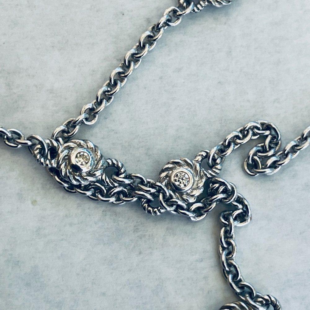 Judith Ripka 36” Sterling Silver Diamonique CZ Station Necklace - Picture 4 of 8
